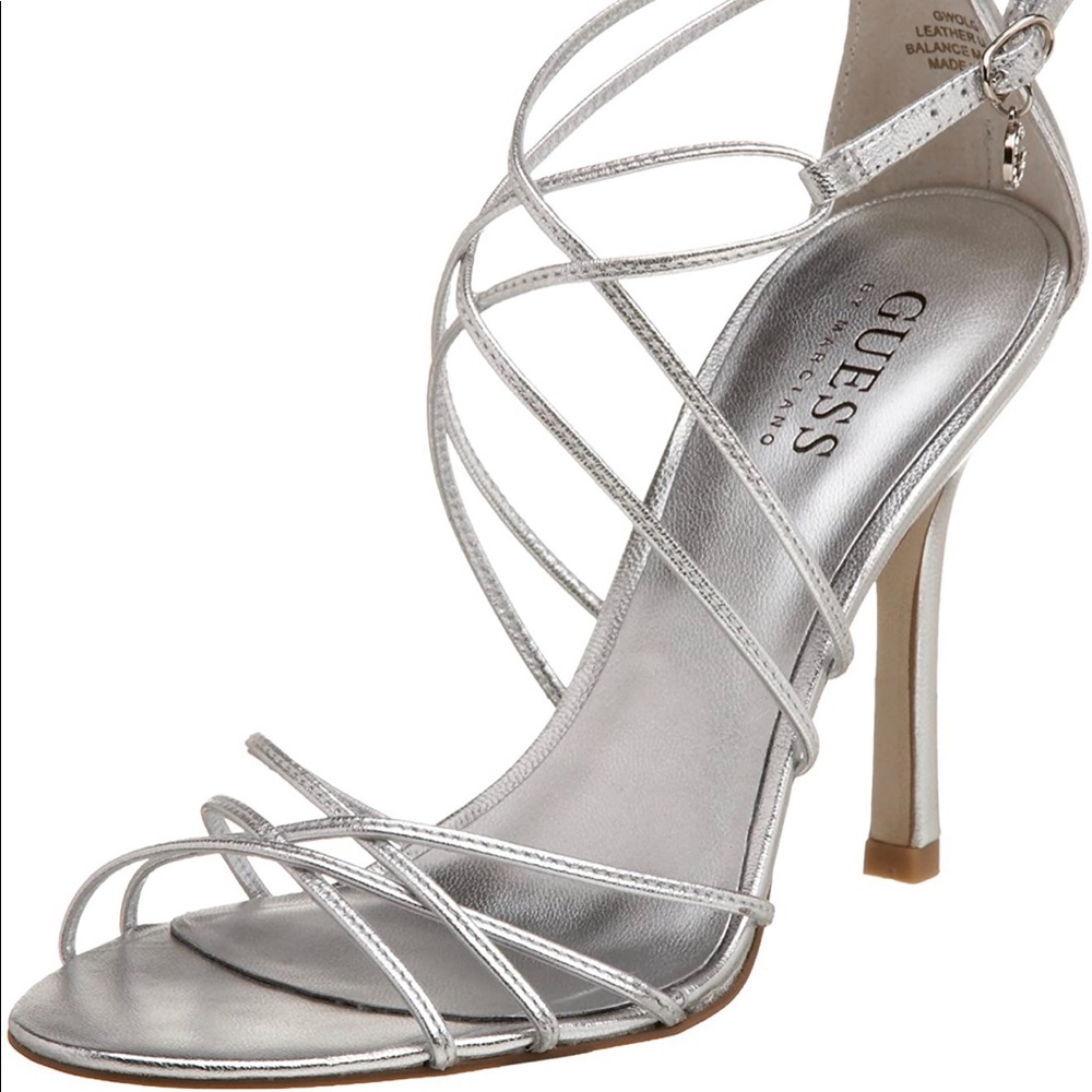 Marciano by Guess Silver Heels Olgan NEW